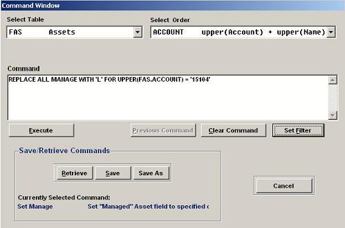 dbCAMS Set Managed Command